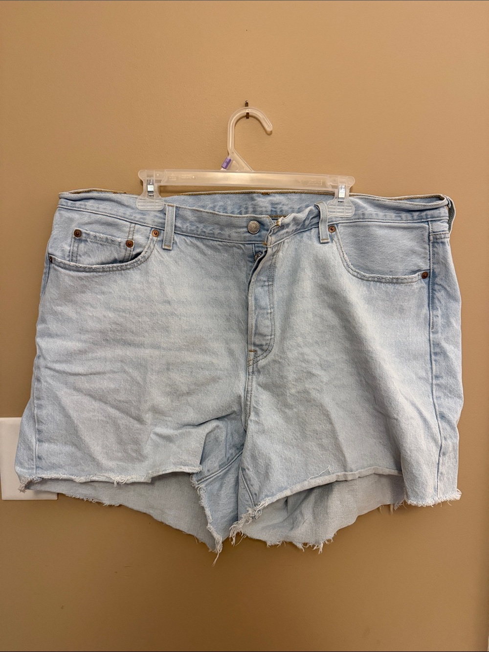 Levi's Light Blue High-Rise Cutoff Denim Shorts